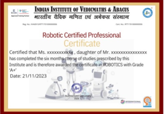 AVAS Teacher Training Certificate—Robotics