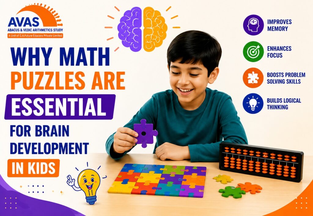 Kids solving math puzzles for brain development and cognitive growth