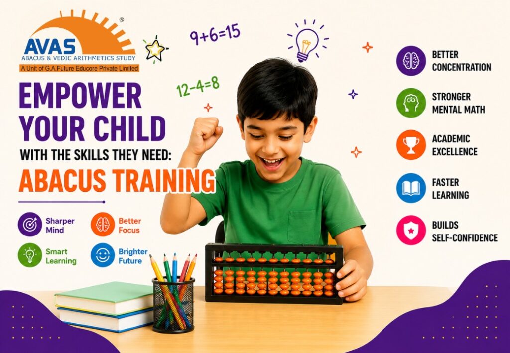 Child empowered with abacus training skills for academic confidence