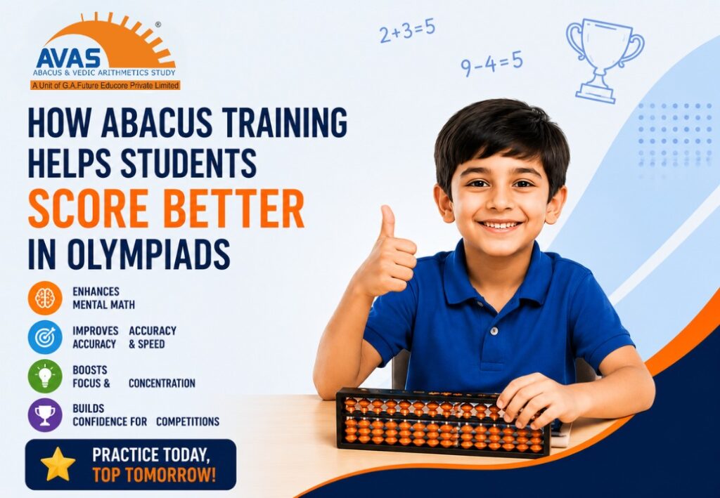 Student using abacus training skills to score better in math olympiad