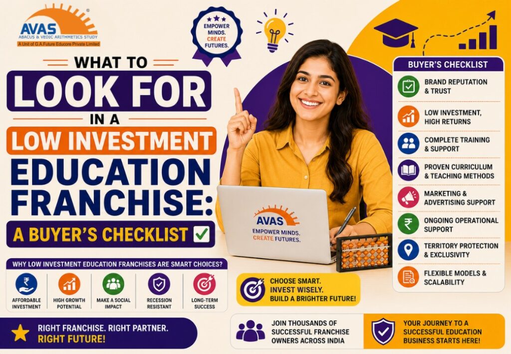 Low investment education franchise buyer’s checklist by AVAS